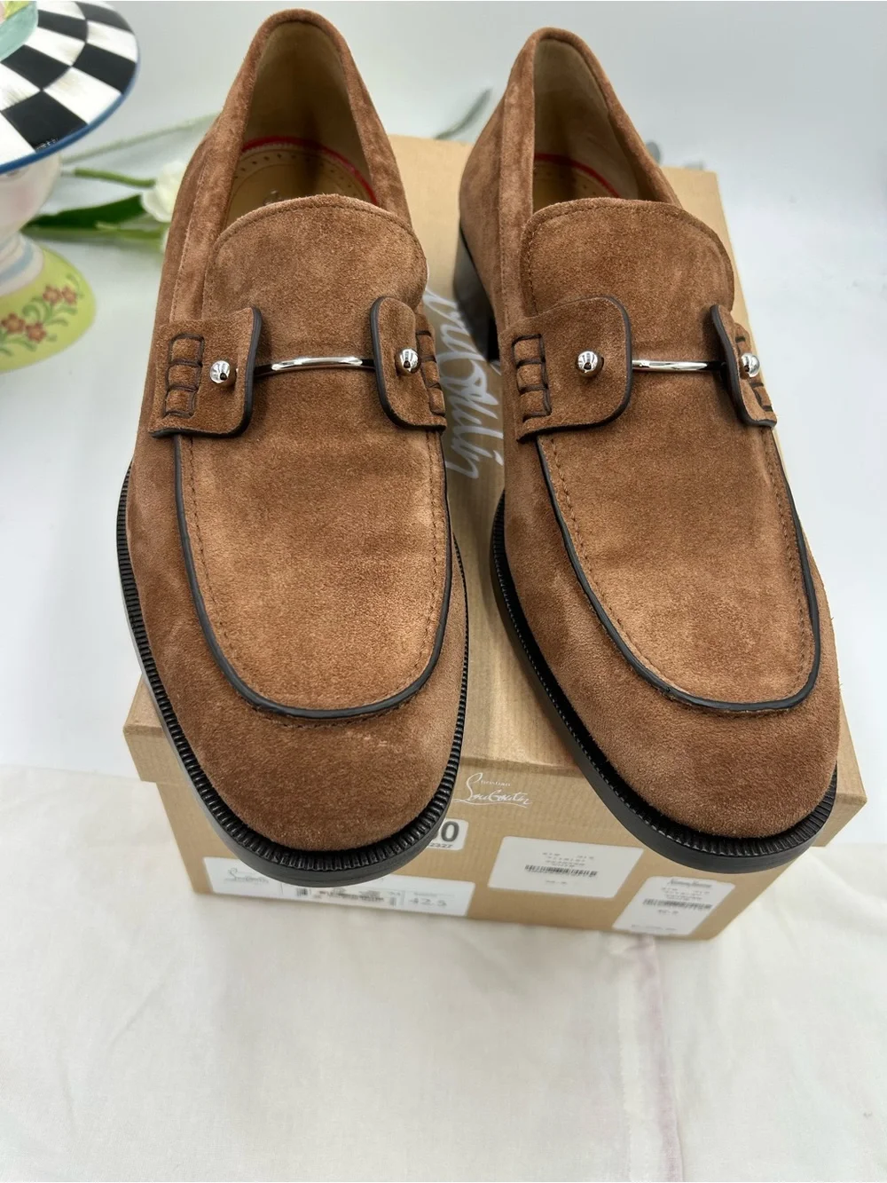 Men's Christian Louboutin CHAMBELIMOC loafers size 42.5 made in Italy
